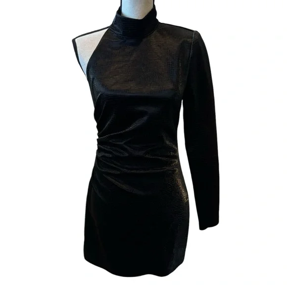 open lace back dress ONE SHOULDER SATIN A-LINE DRESS CD7450